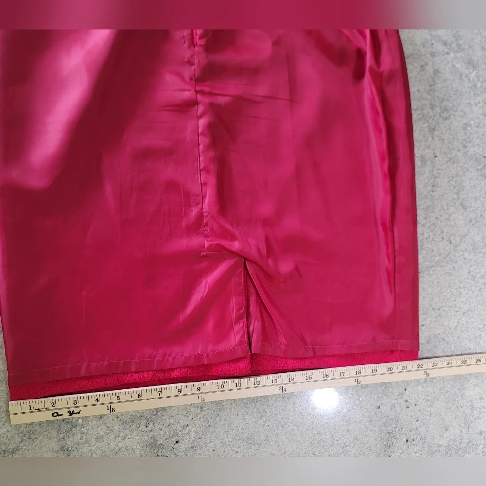 Le Suit Women Size 16 Pink Polyester Blazer Skirt Suit Lined Notch Collar 2PC - Picture 12 of 16